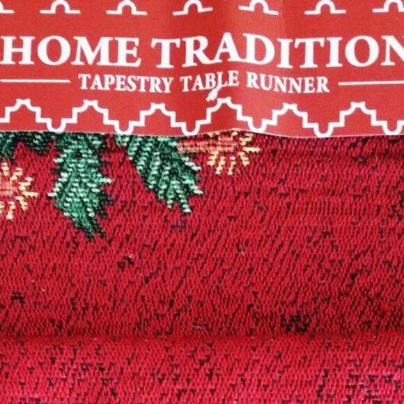 NWT Christmas Tapestry Table Runner Tree Pattern 54" x 13" Holiday Dining - Picture 2 of 2